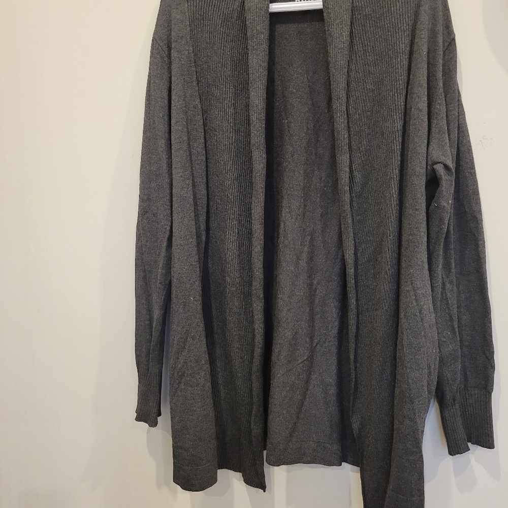 Dalia Open Front 3/4 Knit Casual Sweater Warm Light Soft Grey Large - Picture 7 of 7